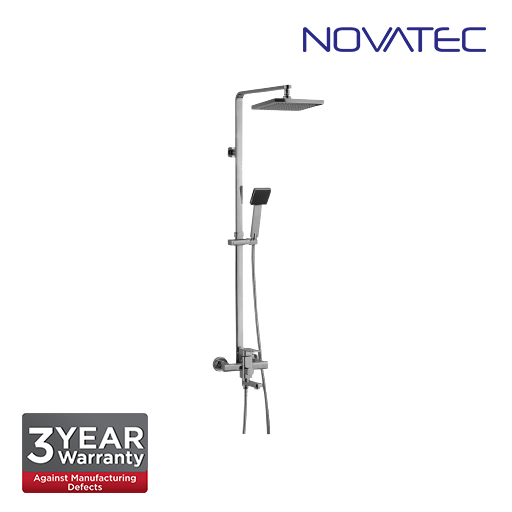 Novatec Shower post with exposed bath shower mixer, 8 x 8