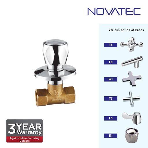Novatec 1/2 Inch Concealed Quarter Turn Stopcock E1-1117-QT