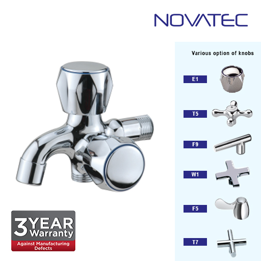 Novatec Chrome Plated Two Way Bibtap T5-1118