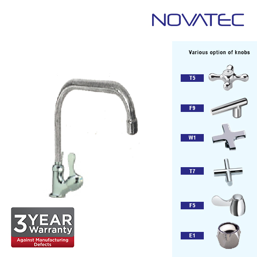 Novatec Kitchen Chrome Plated Pillar Sink Tap F5-1171SQ