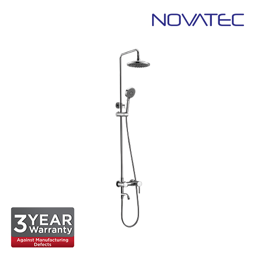 Novatec Shower post with exposed bath shower mixer, 8 brass rain shower head OM1006