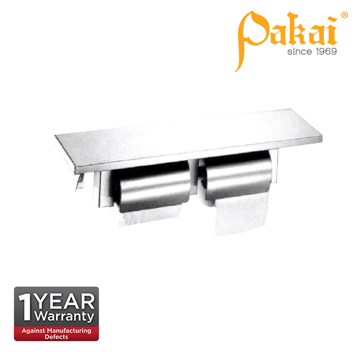 Pakai Satin Stainless Steel Surface Mounted Double Paper Holder SSTPHD457