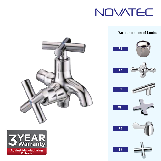 Novatec Chrome Plated Two Way Bibtap T7-1118