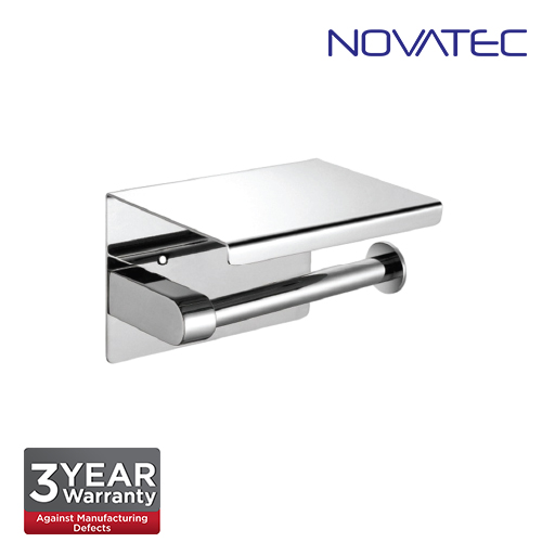 Novatec Stainless Steel 304 Surface Mounted Paper Holder With Shelf TPH-A43